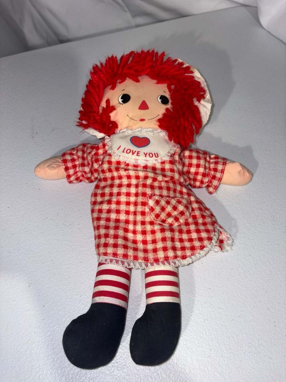 14" Raggedy Ann Knickerbocker BEDTIME Doll dress tag - Cookie Snatcher book
